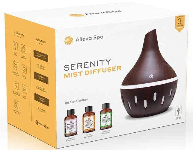 Serenity Mist Diffuser (Small Room) With 3 Essential Oils - Alieva Spa