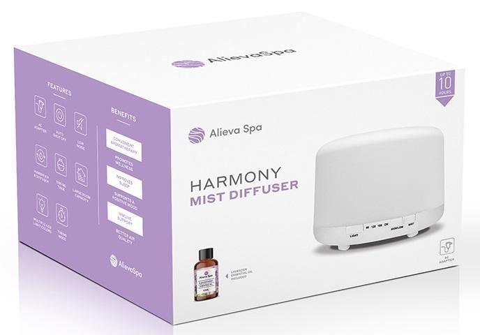 Harmony Mist Diffuser (Extra Large Room) With 3 Essential Oils - Alieva Spa